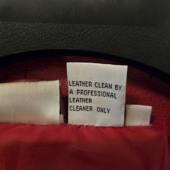 Red leather Biker jacket, slim12(8-10 fit). - Picture 11 of 11